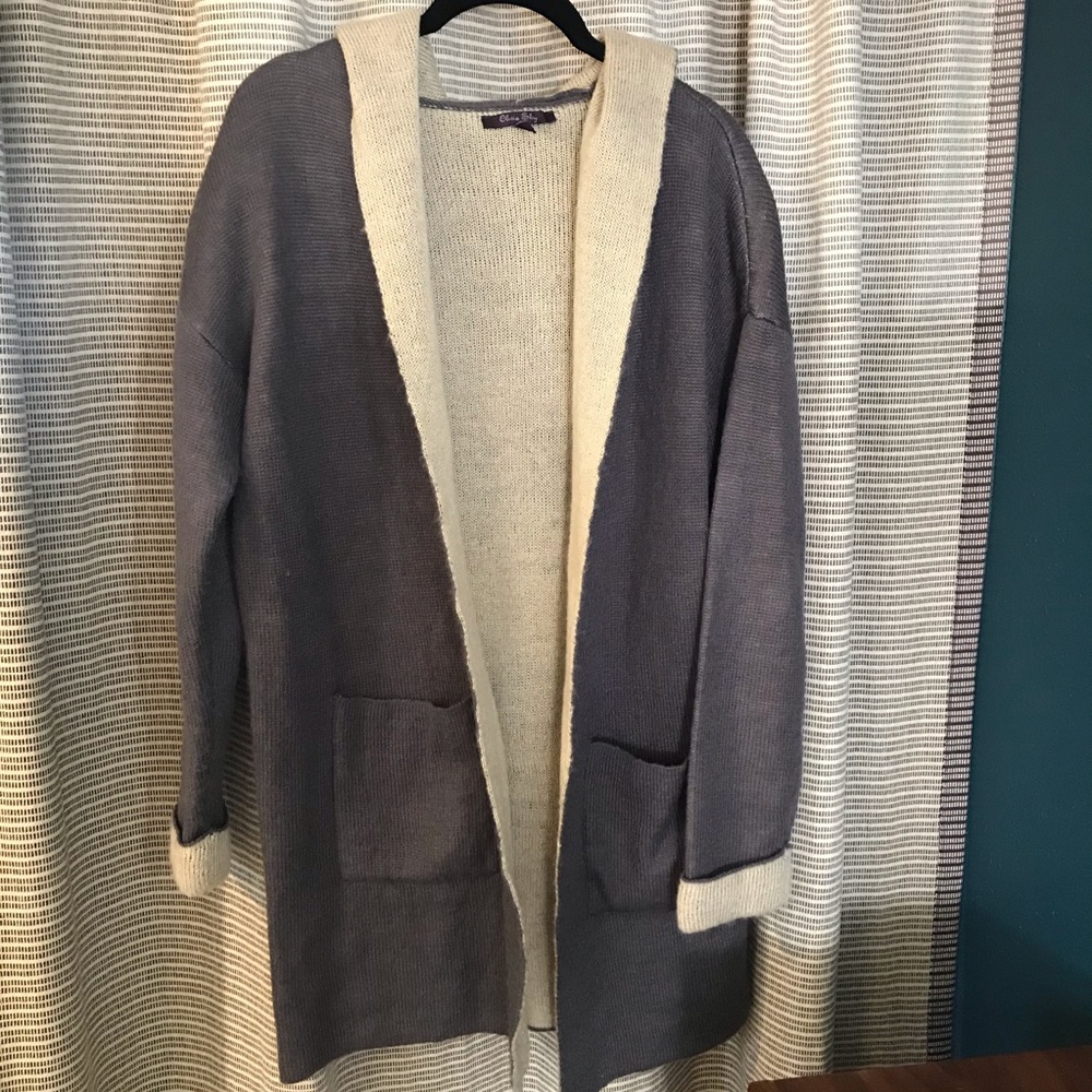 Cozy hooded “robe” style sweater